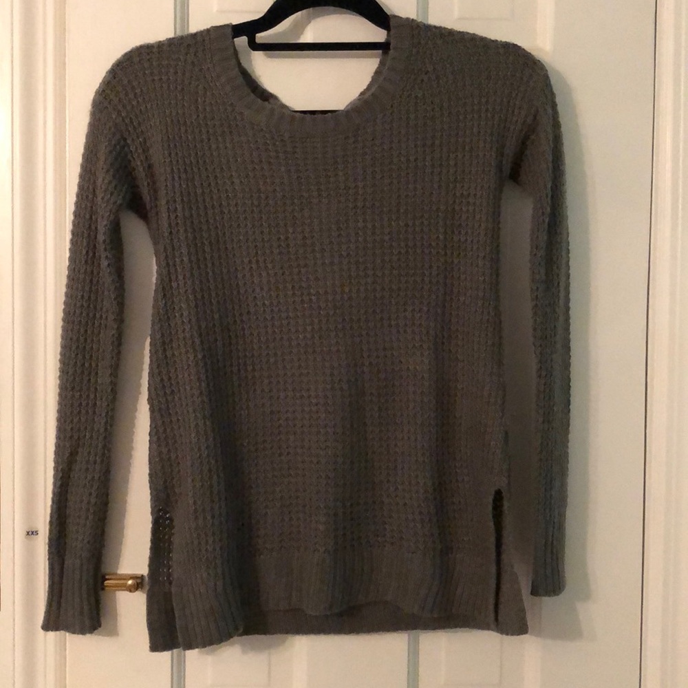 AE Green Sweater with Lace up Back